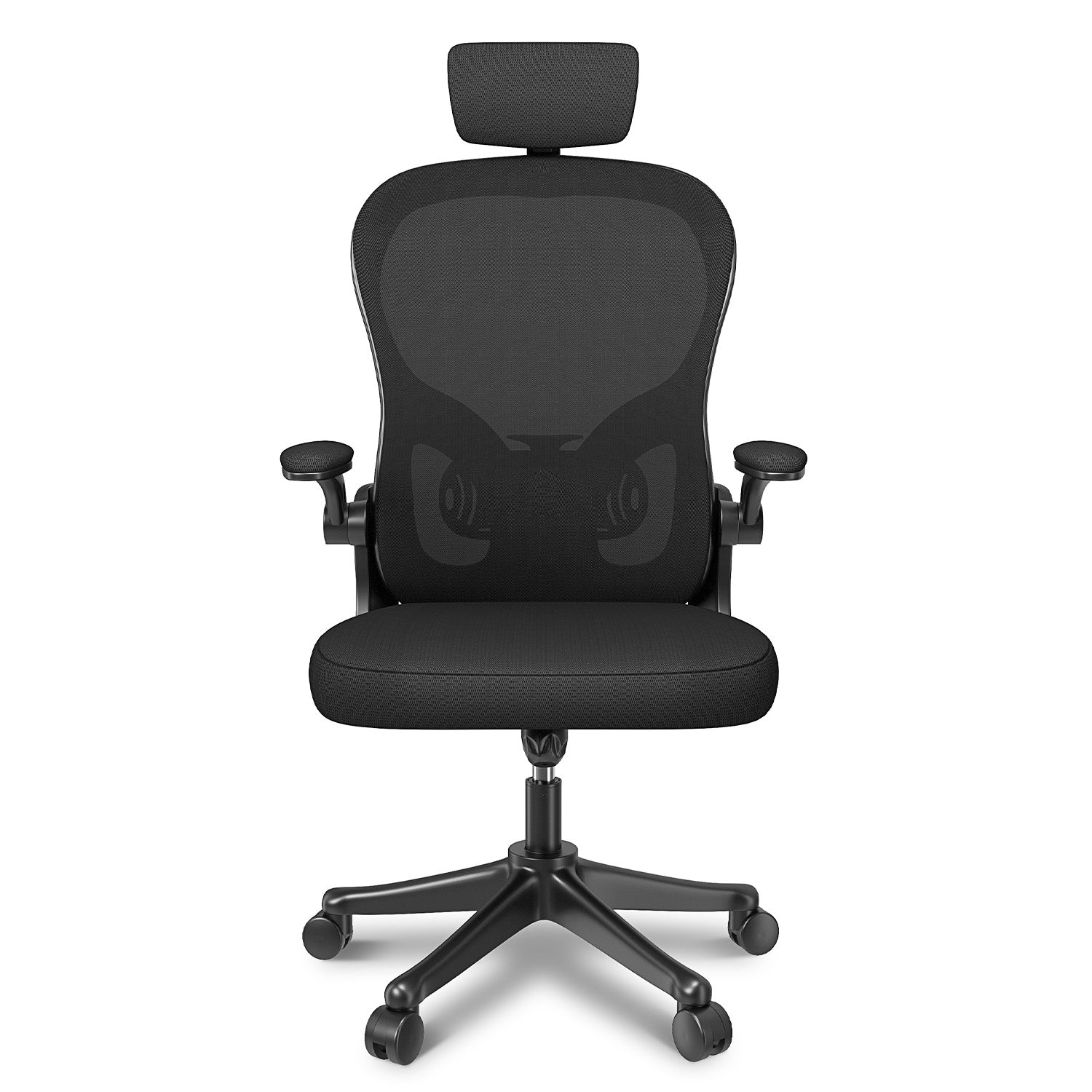 Bureaustoel Ergonomische, Bureaustoel met Verstelbare Lendesteun, Hoofdsteun en Armsteun, Tot 150kg