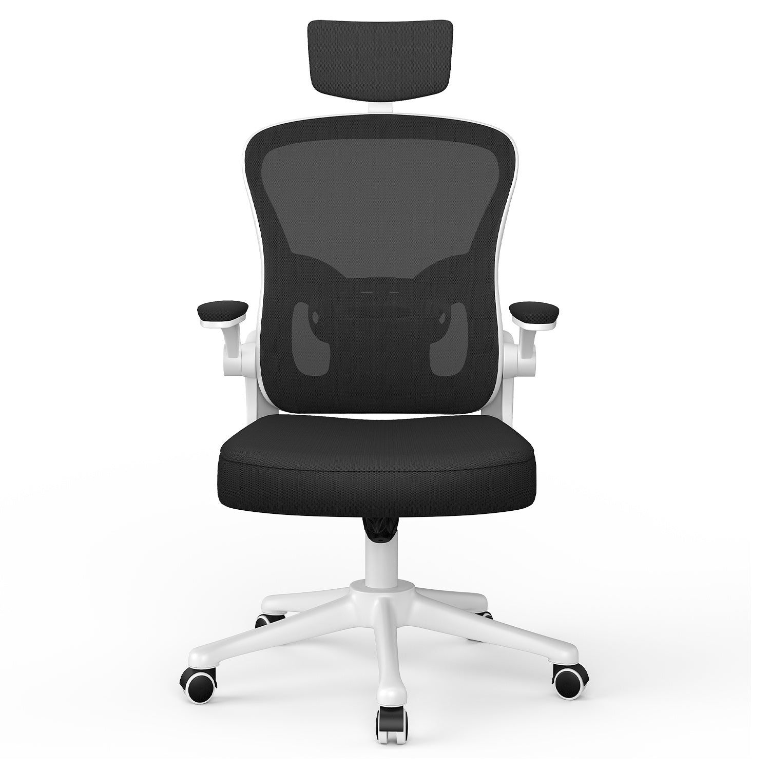 Bureaustoel Ergonomische, Bureaustoel met Verstelbare Lendesteun, Hoofdsteun en Armsteun, Tot 150kg