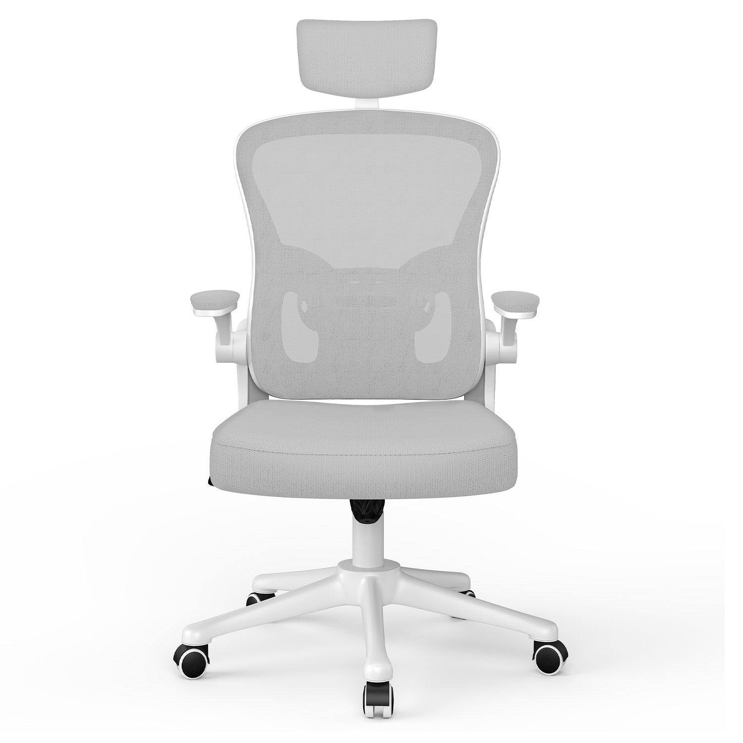 Bureaustoel Ergonomische, Bureaustoel met Verstelbare Lendesteun, Hoofdsteun en Armsteun, Tot 150kg