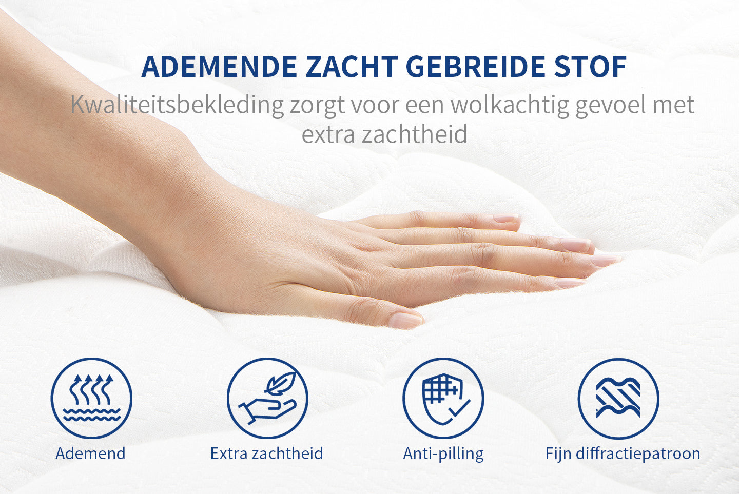 Gel Traagschuim Matras 25CM Pocketvering Hybride Matras met Ademende Zachte Stof, Medium Stevig