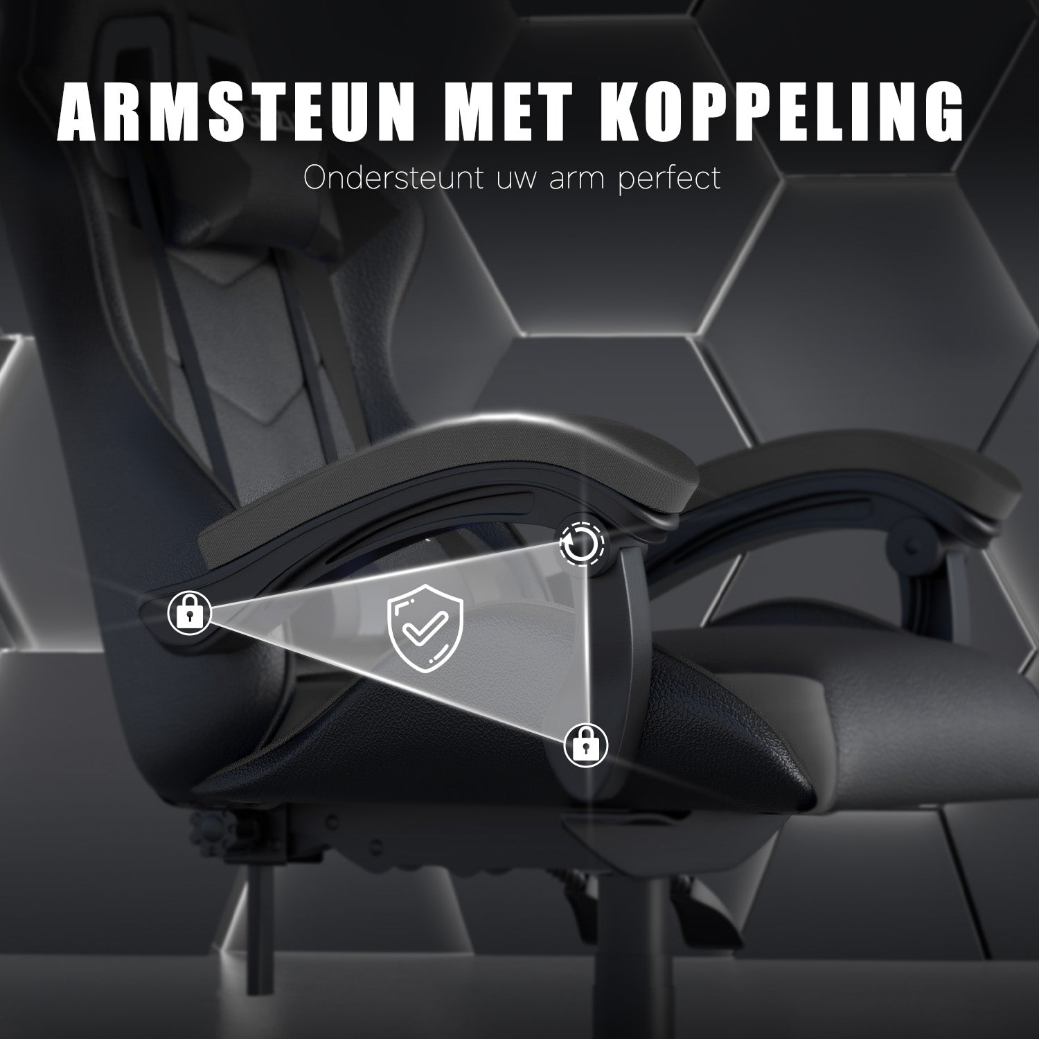 Gamestoel Bureaustoel Ergonomische Gamestoel, Bureaustoel met Hoofdsteun en Lumbaalkussen
