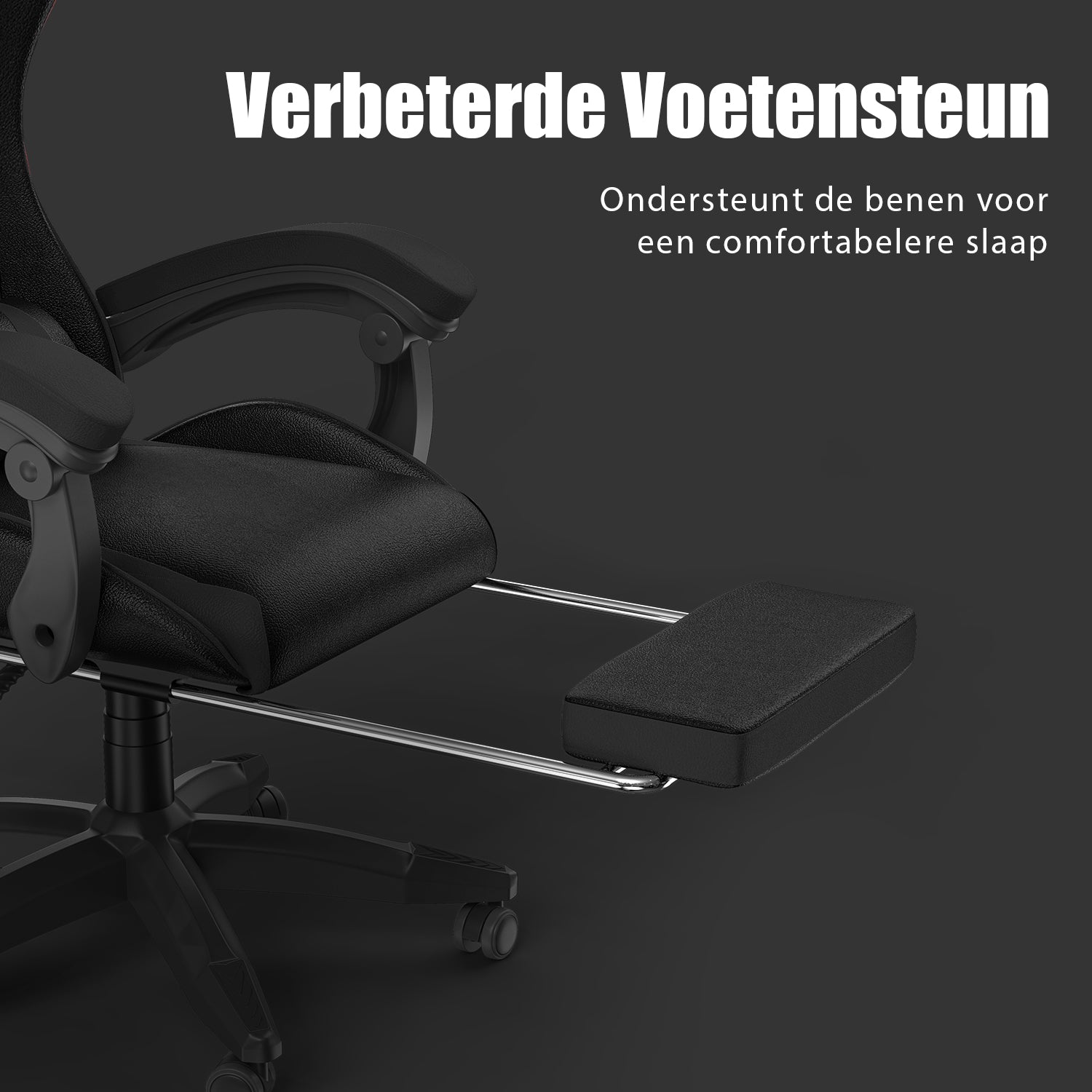 Ergonomische Gamestoel 155° Verstelbare Draaistoel met Hoofdsteun, Lendensteun PU Lederen Bureaustoel