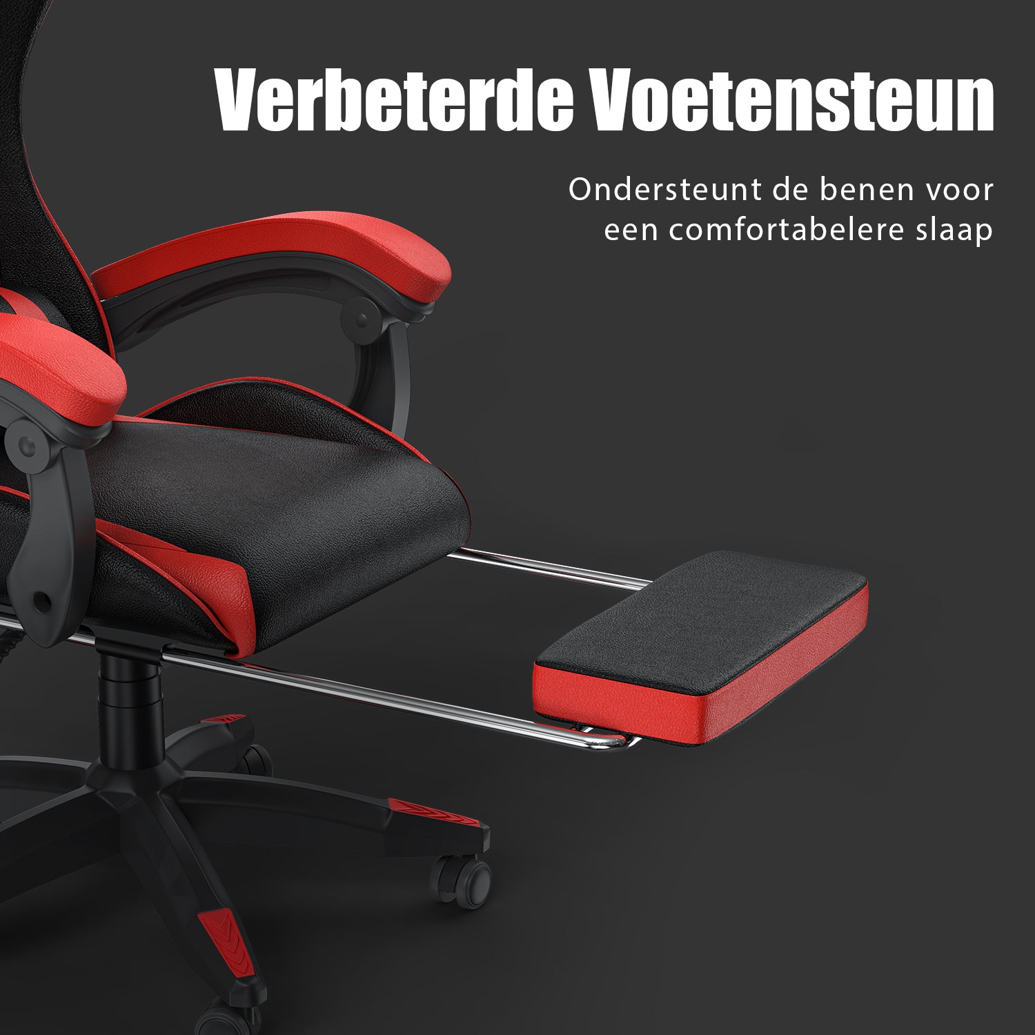 Ergonomische Gamestoel 155° Verstelbare Draaistoel met Hoofdsteun, Lendensteun PU Lederen Bureaustoel