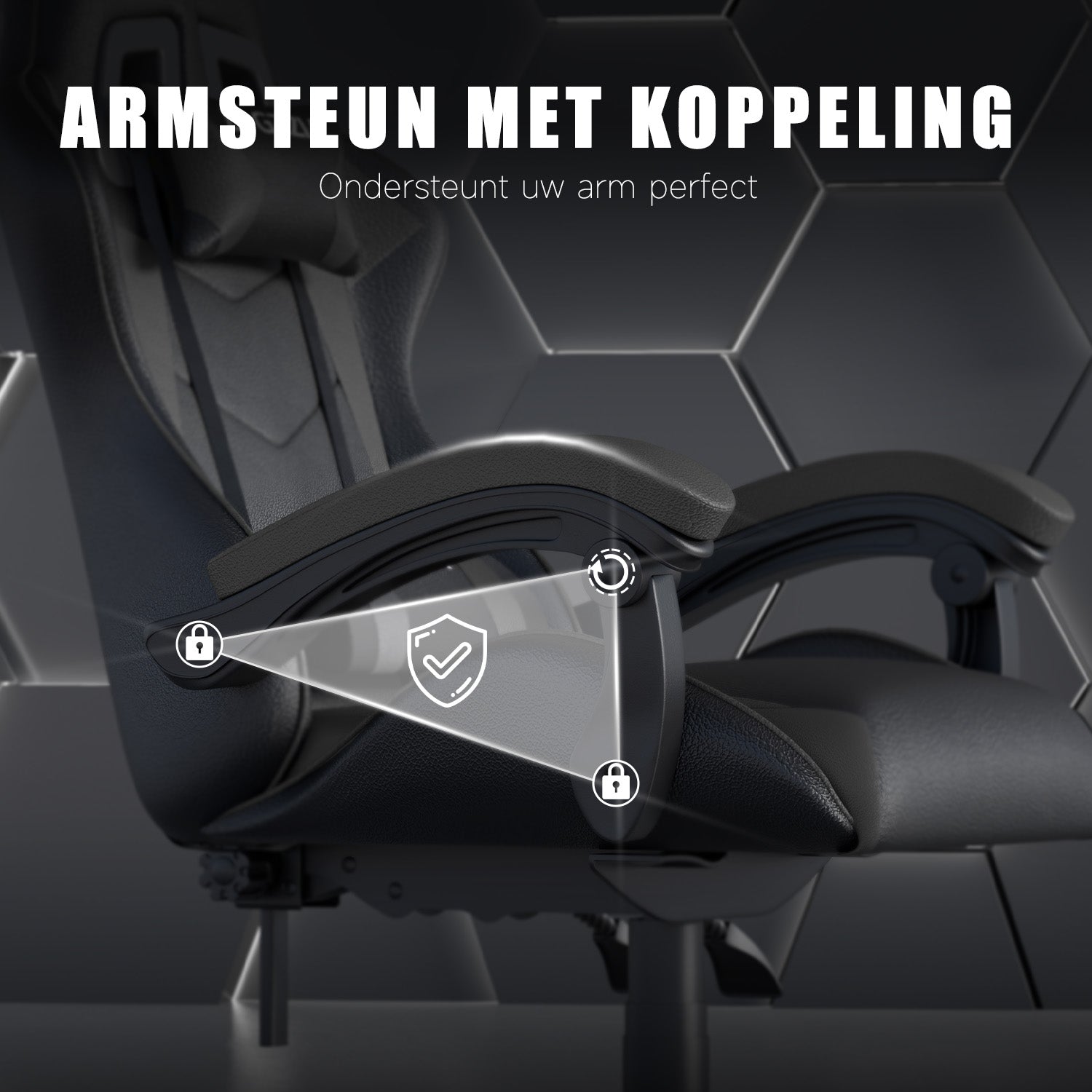 Gamestoel Bureaustoel Ergonomische Gamestoel, Bureaustoel met Hoofdsteun en Lumbaalkussen