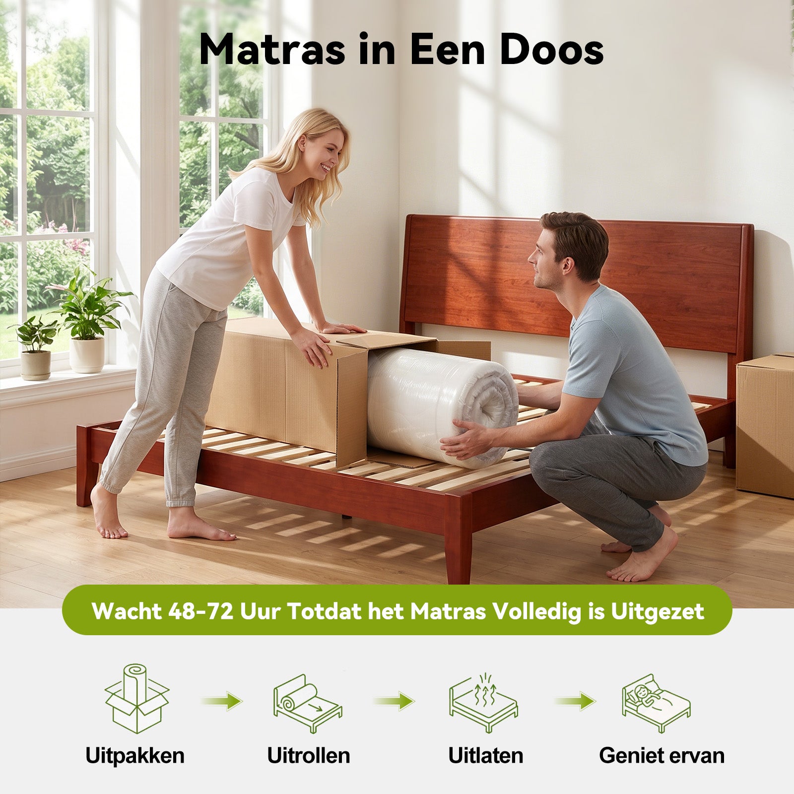 Pocketveringmatras met Traagschuim, 25 cm Hybride Matrassen, Gemiddelde Stevigheid, Randversteviging