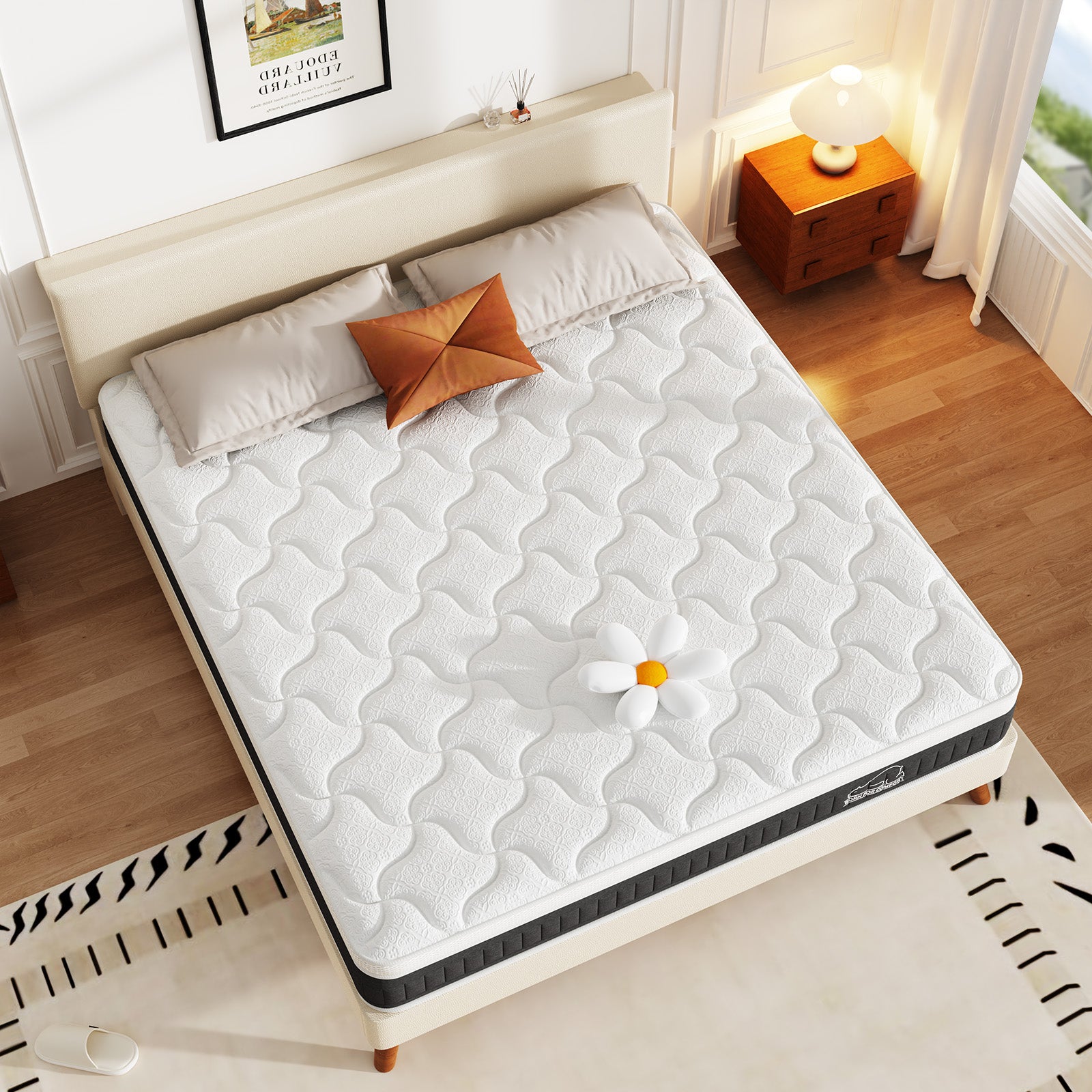 Pocketveringmatras met Traagschuim, 25 cm Hybride Matrassen, Gemiddelde Stevigheid, Randversteviging