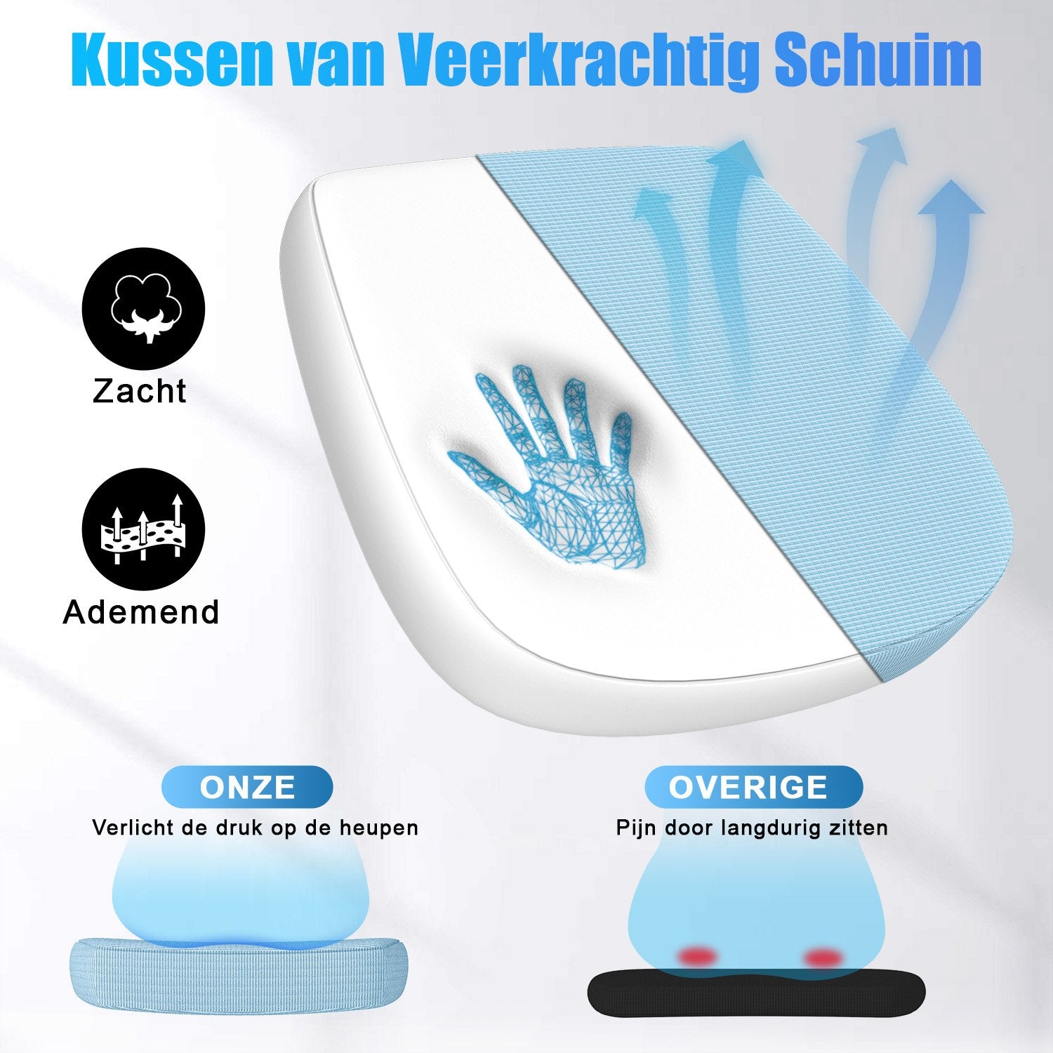 Bureau Stoel Ergonomische Bureaustoel met 90° Opklapbare Armleuning, in Hoogte Verstelbare Bureaustoel