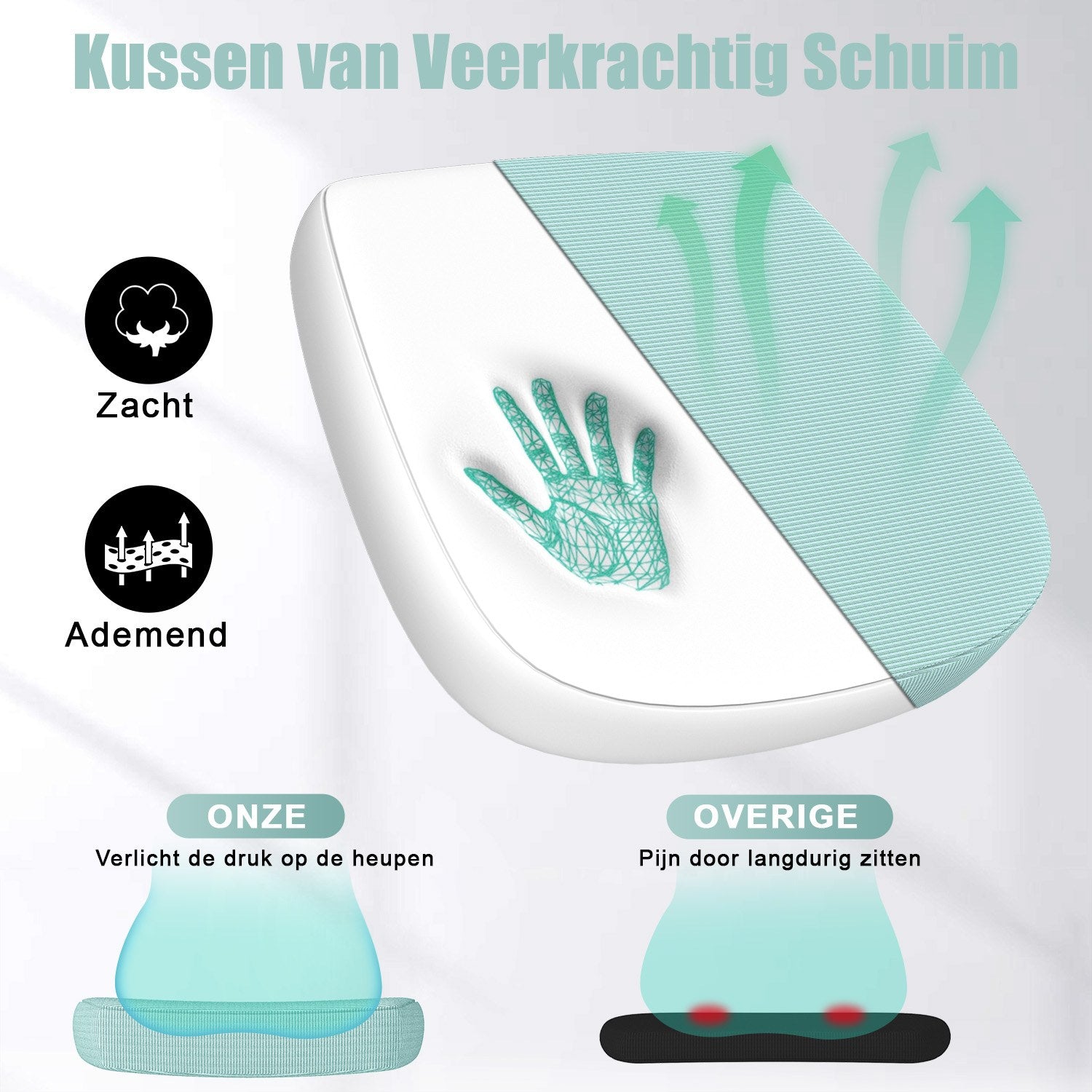 Bureau Stoel Ergonomische Bureaustoel met 90° Opklapbare Armleuning, in Hoogte Verstelbare Bureaustoel