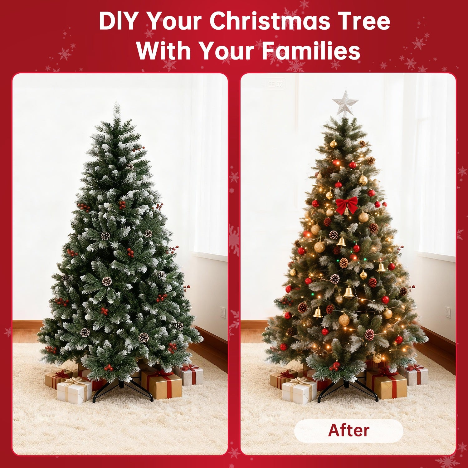 Kunstkerstboom, Opvouwbare Kerstboom met Metalen Standaard