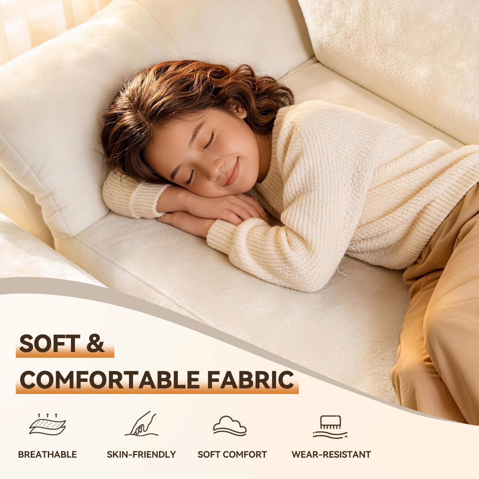 5-Zits U-Vormige Hoekbank, Comfortabele Modulaire Bank, Vrij te Combineren.