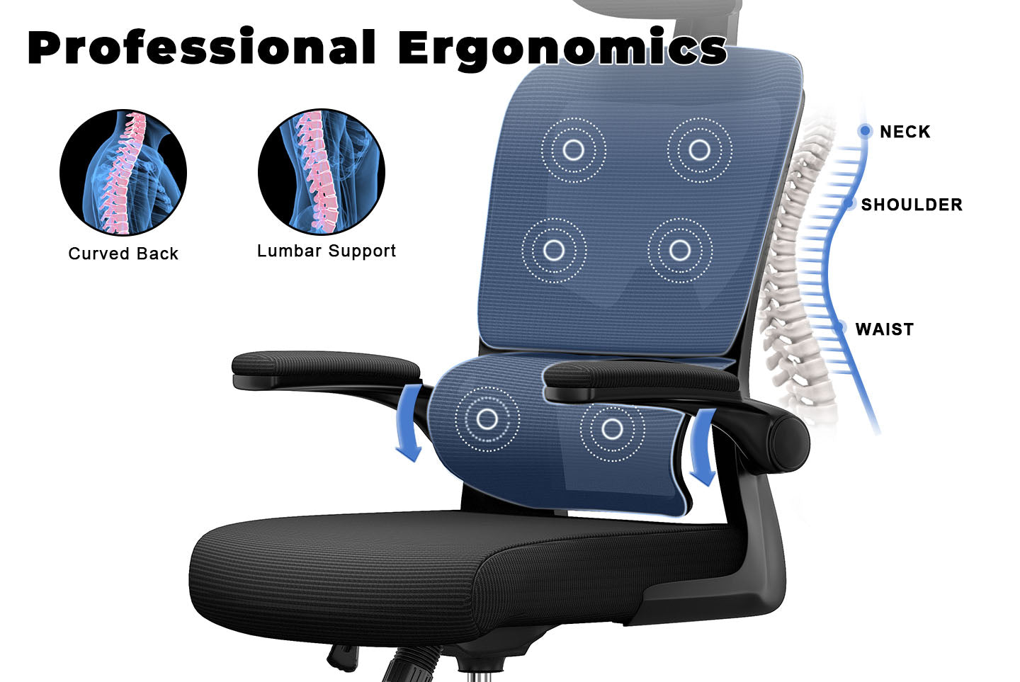 Rattantree Ergonomische Bureaustoel Met Opklapbare Armleuningen En Verstelbare Voetensteunc 761483853858 Rattantree Ergonomische Bureaustoel Met Opklapbare Armleuningen En Verstelbare Voetensteunc 761483853858