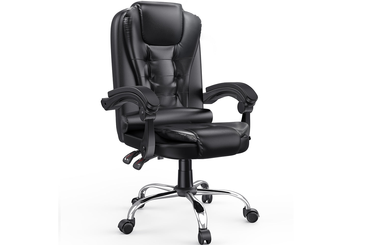 EXCEBET Ergonomische Bureaustoel 180kg XXL - PU Leer Directiestoel Volwassenen, 14cm Pocketvering (Sofa Comfort), Computerstoel voor Thuiswerken, Hoge Rugleuning, Brede Zitting, Kantelbaar (Zwart